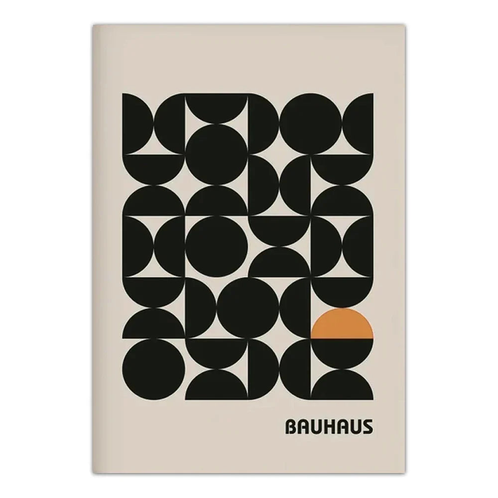 Modern Bauhaus Geometric Wall Art Prints Three Piece Set