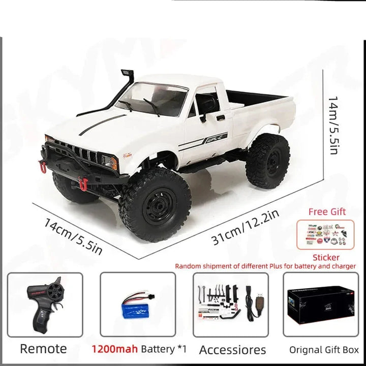 RC Car 1:16 Scale 4WD Rock Crawler Electric Off Road Buggy With LED Lights Gift For Kids 15-20 Min Run Time