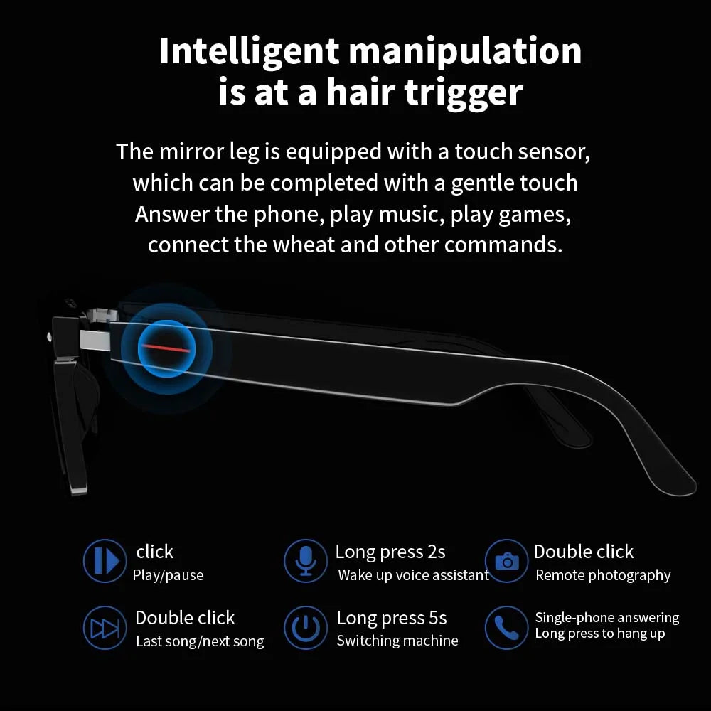 Smart Glasses Blue Light Polarized Audio Sunglasses