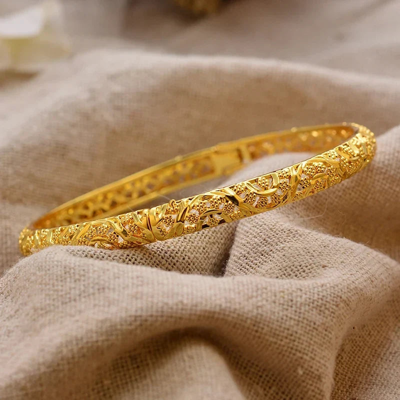 Gold Plated Bangles Luxury Arabic Wedding Bracelet