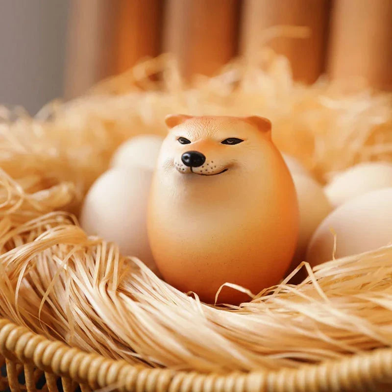 Soft Squeeze Shiba Inu Egg Shape Desk Decor - Fun Home Office Gift, Stress Relief Ornament