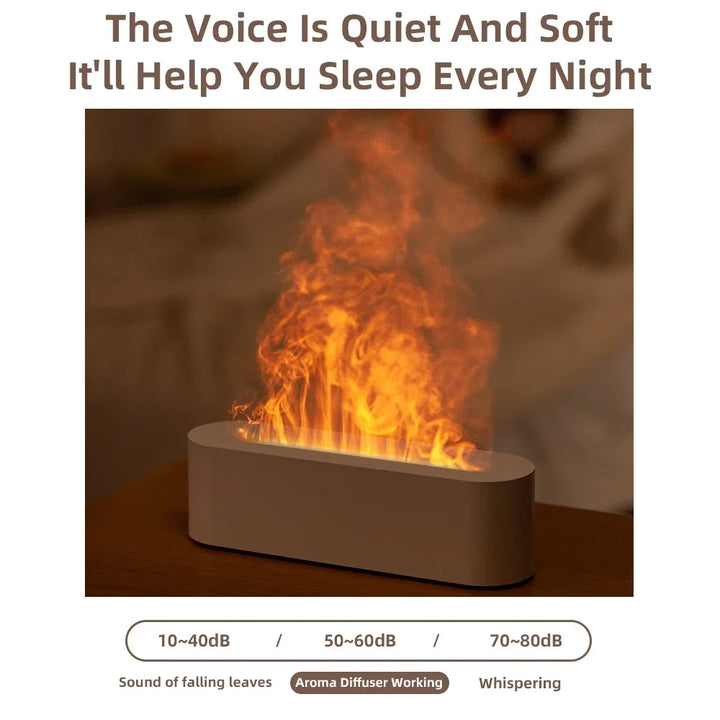 Essential Oil Aroma Diffuser Flame Humidifier with RGB Light