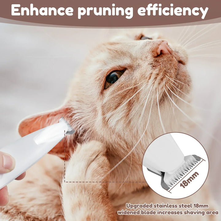 Waterproof Dog Paw Trimmer with LED Light – 18mm Wide Blade LED Display Pet Grooming Clipper 2026