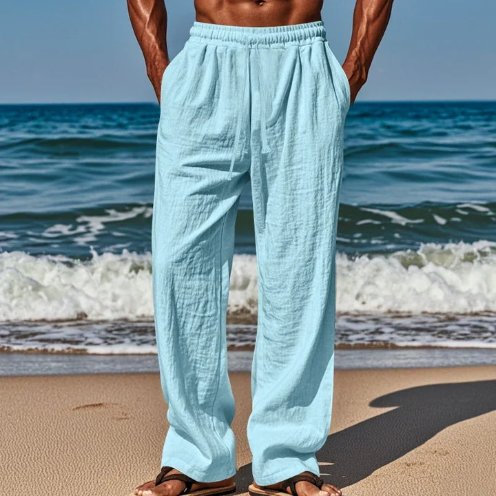 Drawstring Casual Beach Pants - Loose Comfortable Solid color Pants for Summer