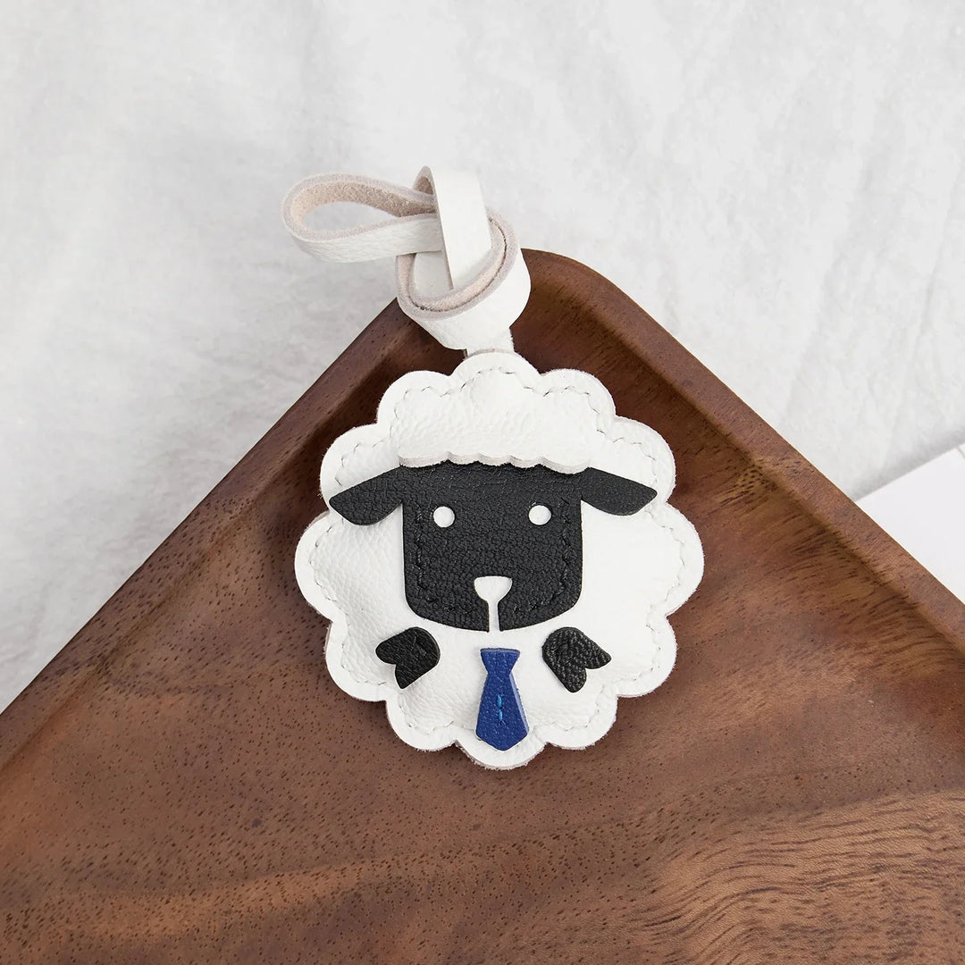 Leather Bag Charm No Face Keychain Black Cozy Cute Gift