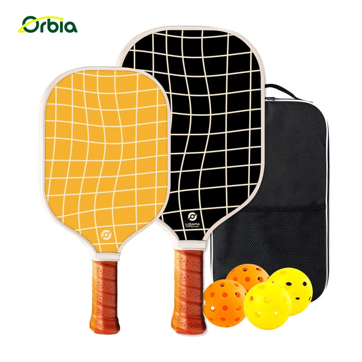 Pickleball Paddle Set for Family, Durable Glass Fiber with 13mm PP Core, Lightweight Outdoor Pickleball Equipment