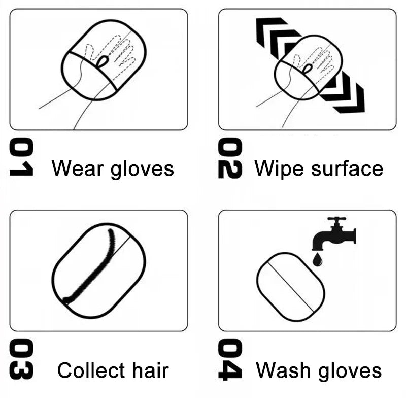 Double-Sided Pet Grooming Glove – Removes Hair from Furniture and Coat, Cats and Dogs