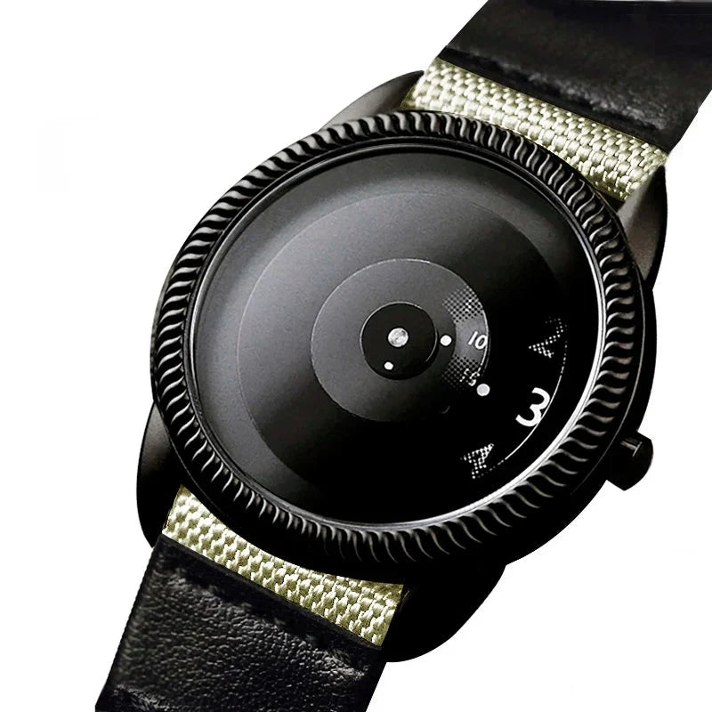 Quartz Handless Watch Canvas Strap Minimalist Style