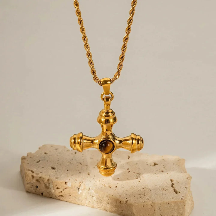 Layered Gold Tone Necklace Set With Resin Stone Pendants Boho Statement jewelry Gift Idea Fall 2026