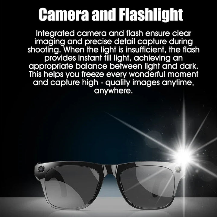 Smart AI Camera Glasses Bluetooth Call Voice Assistant
