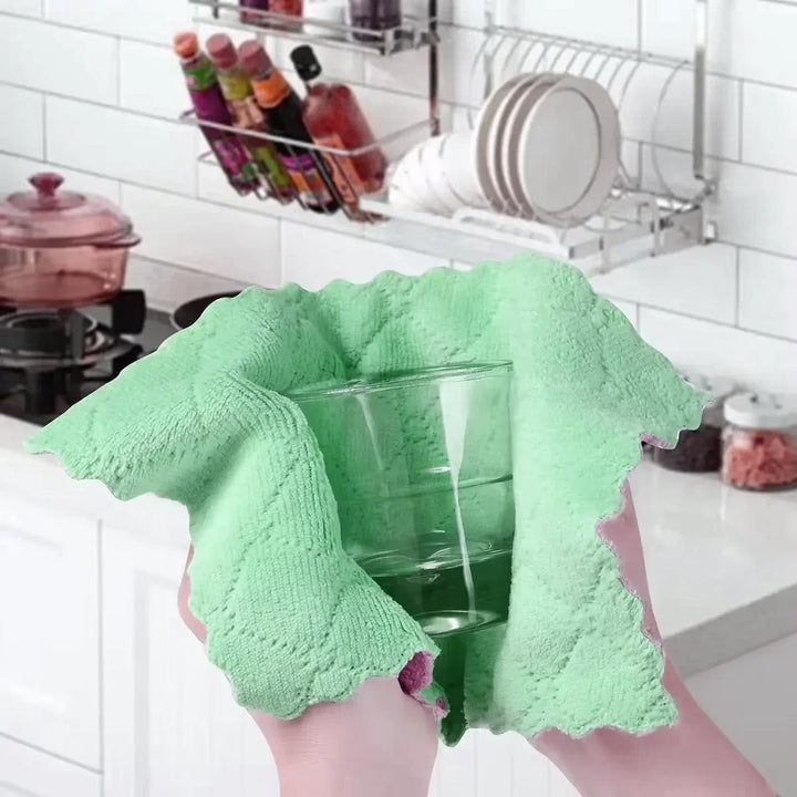 Reusable Cotton Dishwashing Cloths - 10-Pack Household Cleaning Towels in Random colours