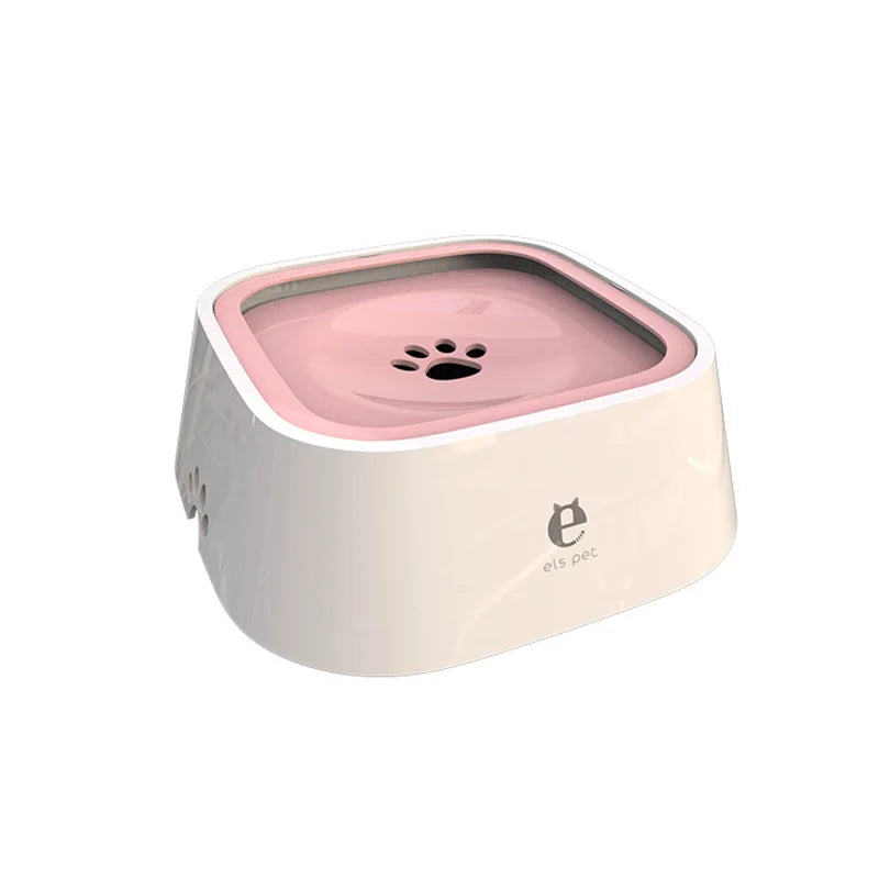 Dog Drinking Water Bowl - 1.5L Non-Wetting Cat Bowl, Spill-Proof Plastic Dispenser for Pets