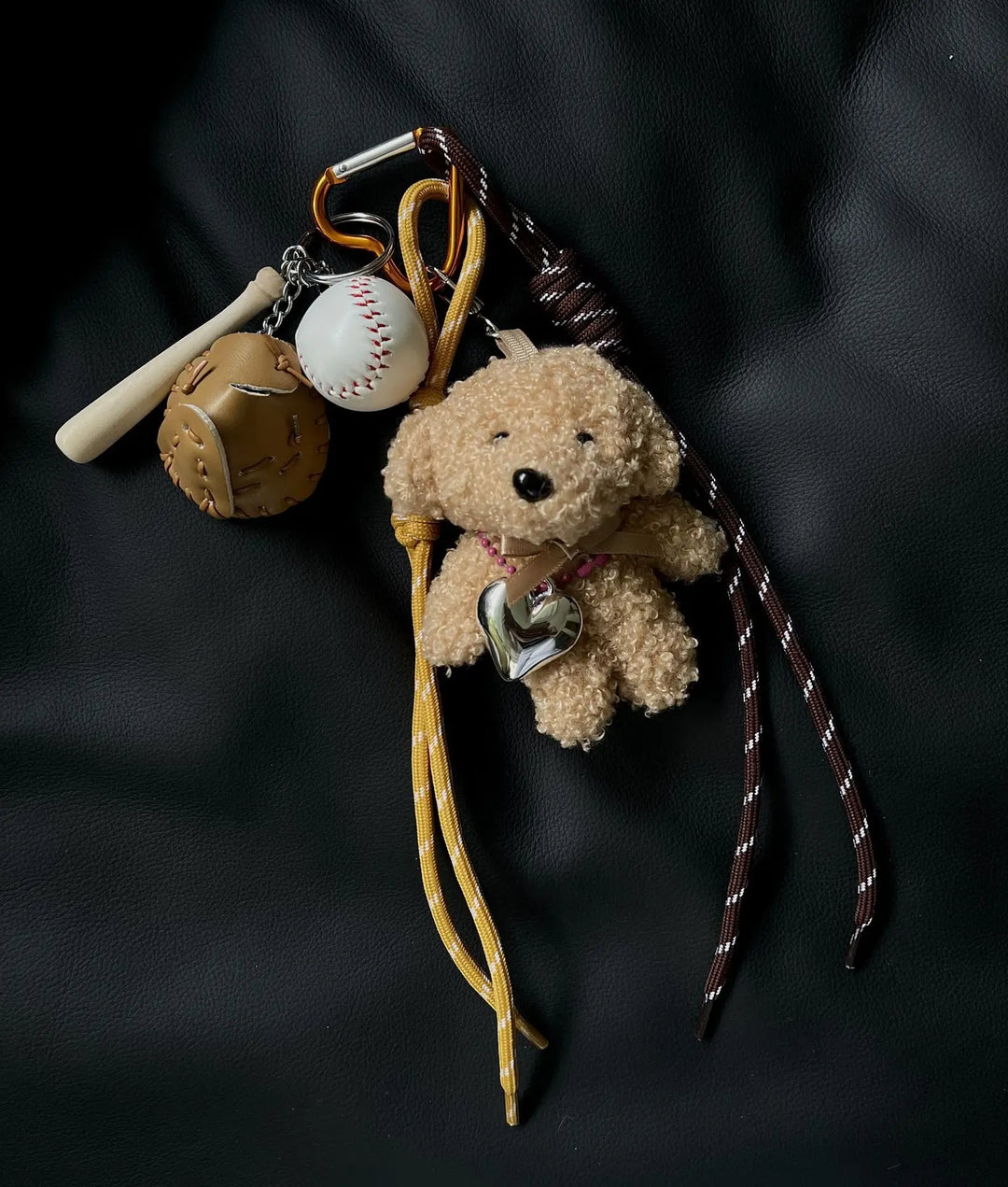 Plush Baseball Dog Key Chain Bag Charm Sport Cute Accessory