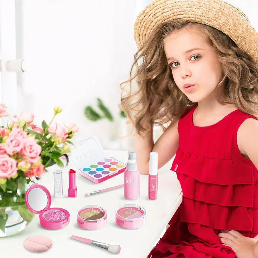 Kids Makeup Kit - Toy Makeup Set For Pretend Play, 10-Piece Non-Toxic, No Liquid, Fall 2025 Gift