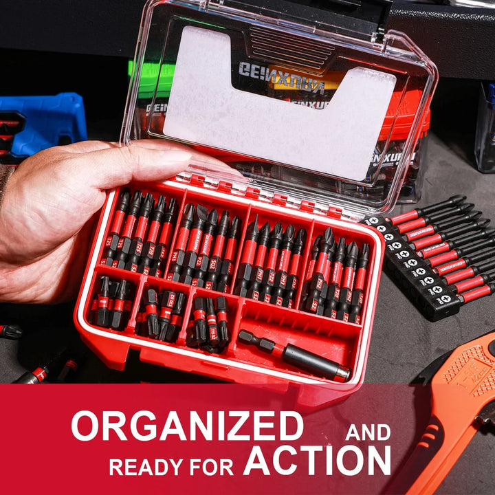 Impact Screwdriver Bits Set Magnetic Case S2 Alloy Steel 50 to 79 Pcs with Bit Holder and Nut Driver Fall 2025 Gift