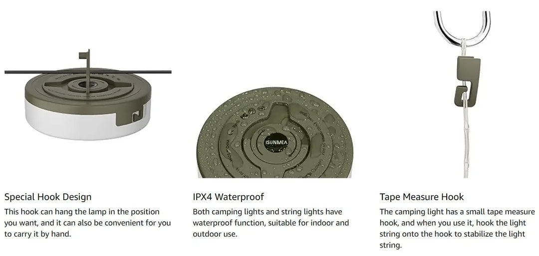 2-in-1 LED Reel Camping String Light – USB Rechargeable Portable Atmosphere Lantern Garden Tent Decor 2026