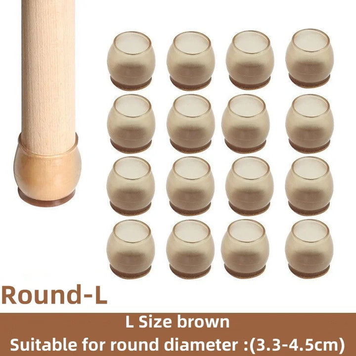 Silicone Non-Slip Furniture Leg Pads 16-Pack – Floor Protectors Chair Feet Leveling Mat 2026