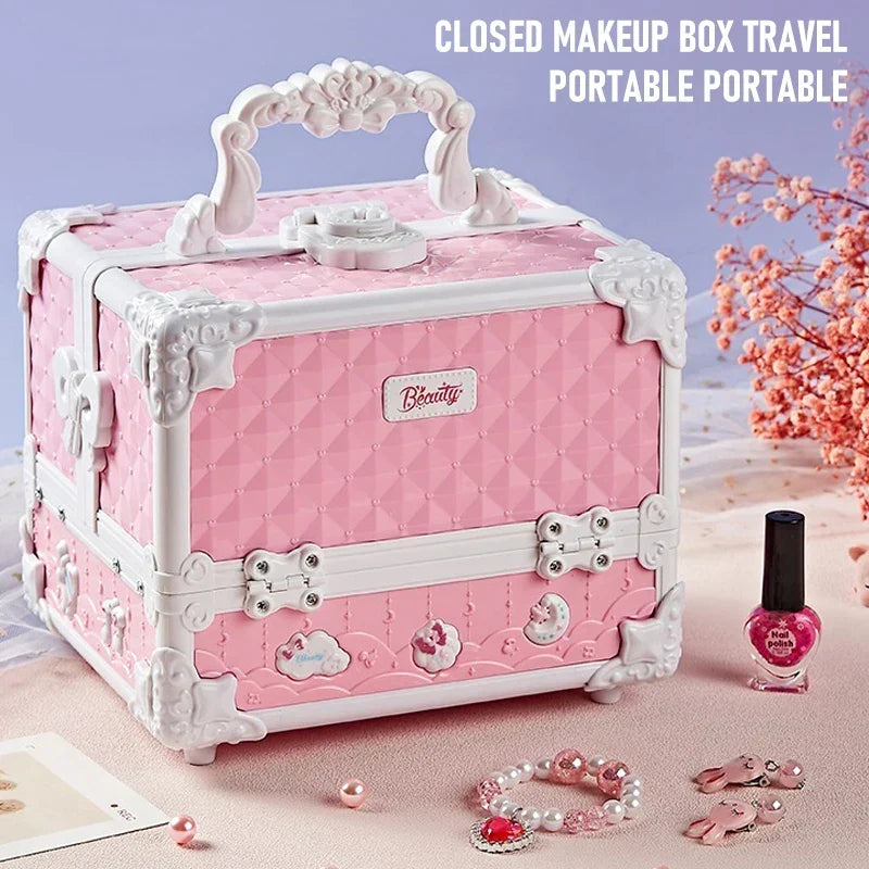 Kids Makeup Kit 49 Pcs Washable Cosmetic Case, Girls Toy Spa Set, Birthday Gift, Back To School 2025