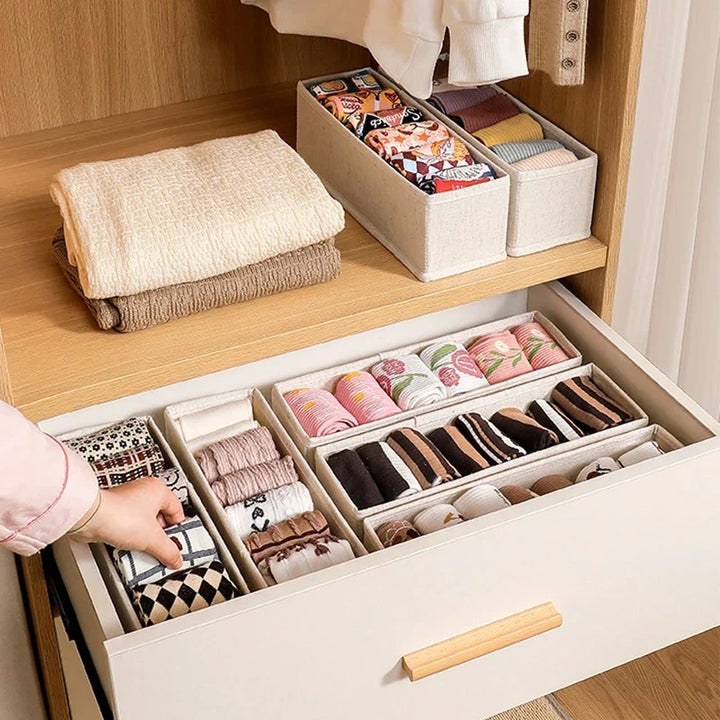 Clothes Storage Box with Home Organizers for T-Shirts, Jeans &amp; Underwear - Drawer Cabinet Organizer
