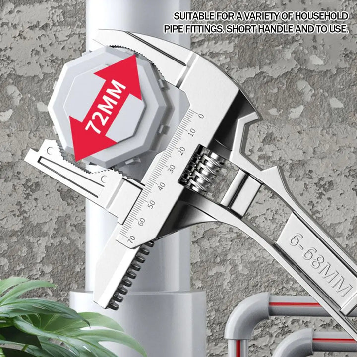 Adjustable Pipe Wrench &amp; Nut Key - 6-68mm Home Tools for Bathroom Repair, Multi-functional Spanner