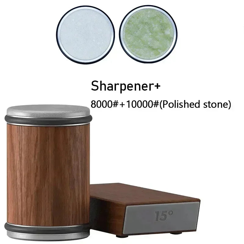 Rolling Diamond Knife Sharpener Kit with Magnetic Holder – 15° &amp; 20° Angle Roller Kitchen Tool 2026