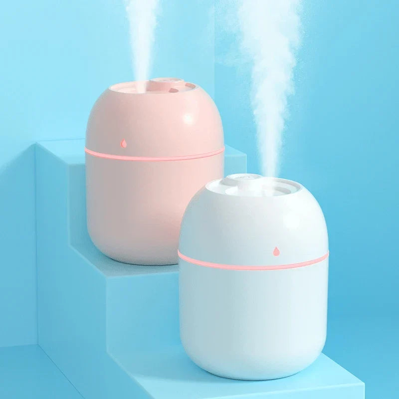 Portable USB Ultrasonic Air Mini Humidifier Diffuser with LED Lamp - Car Purifier Aroma Mist Maker for Home &amp; Travel