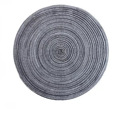 6pcs Round Woven Ramie Placemats - Non-Slip Table Mats for Dining, Kitchen &amp; Cafe Use