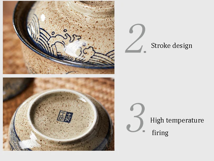 Ramen Bowl Large Ceramic With Lid Retro Fall 2025 Tableware