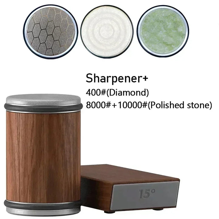 Rolling Diamond Knife Sharpener Kit with Magnetic Holder – 15° &amp; 20° Angle Roller Kitchen Tool 2026