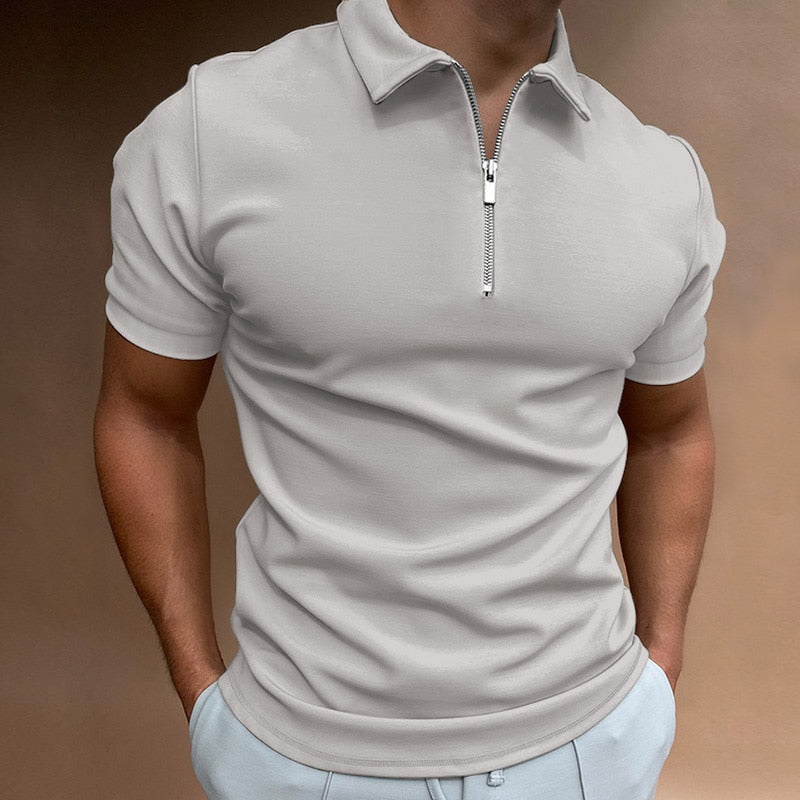 Classic Fit Zipped Mens Polo Shirt in Multiple colors - Stylish, Comfortable, Breathable Polyester