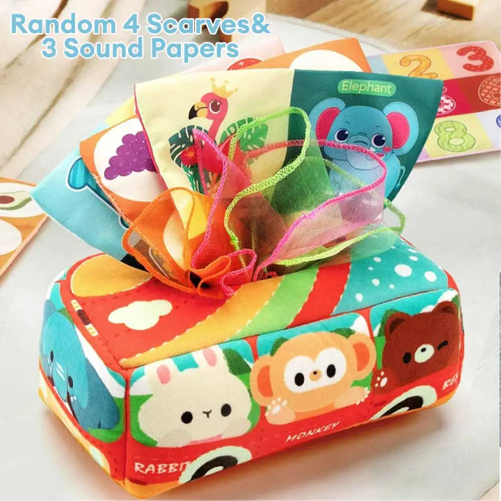 Montessori Cloth Tissue Box Toy Newborn Sensory Toys