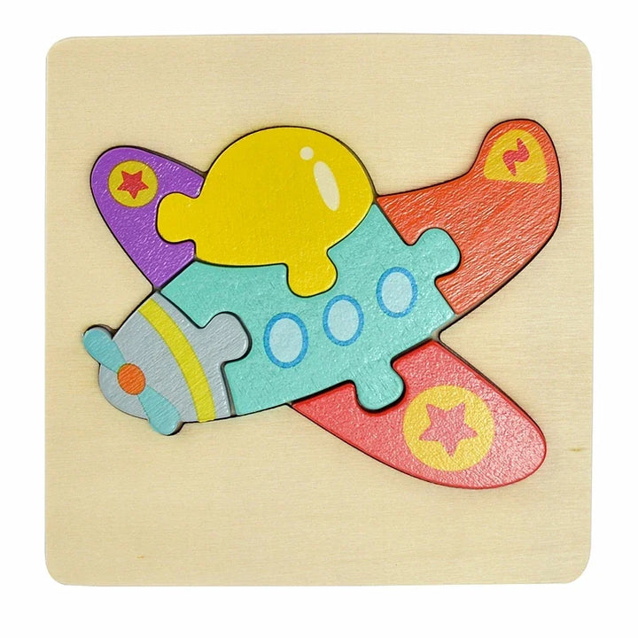 3D Wooden Animal and Vehicle Puzzle for Kids, Educational Montessori Toy for Cognitive Development and Fine Motor Skills