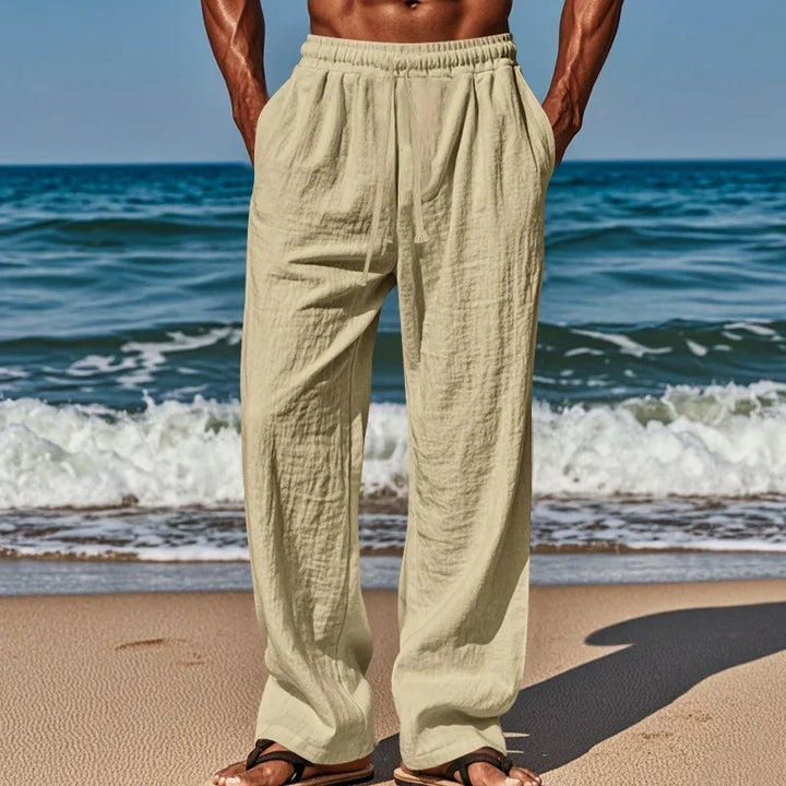 Drawstring Casual Beach Pants - Loose Comfortable Solid color Pants for Summer