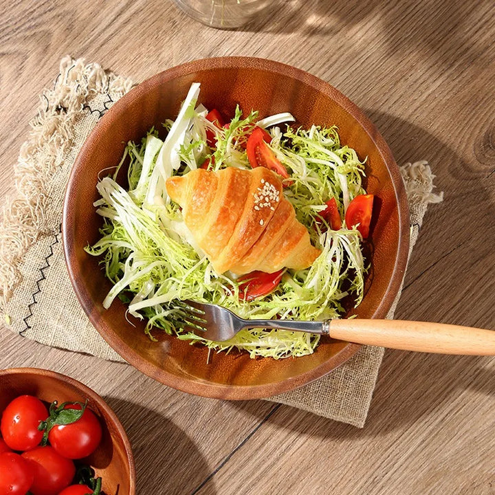 Acacia Wooden Bowl Japanese Style Salad Bowl Ramadan