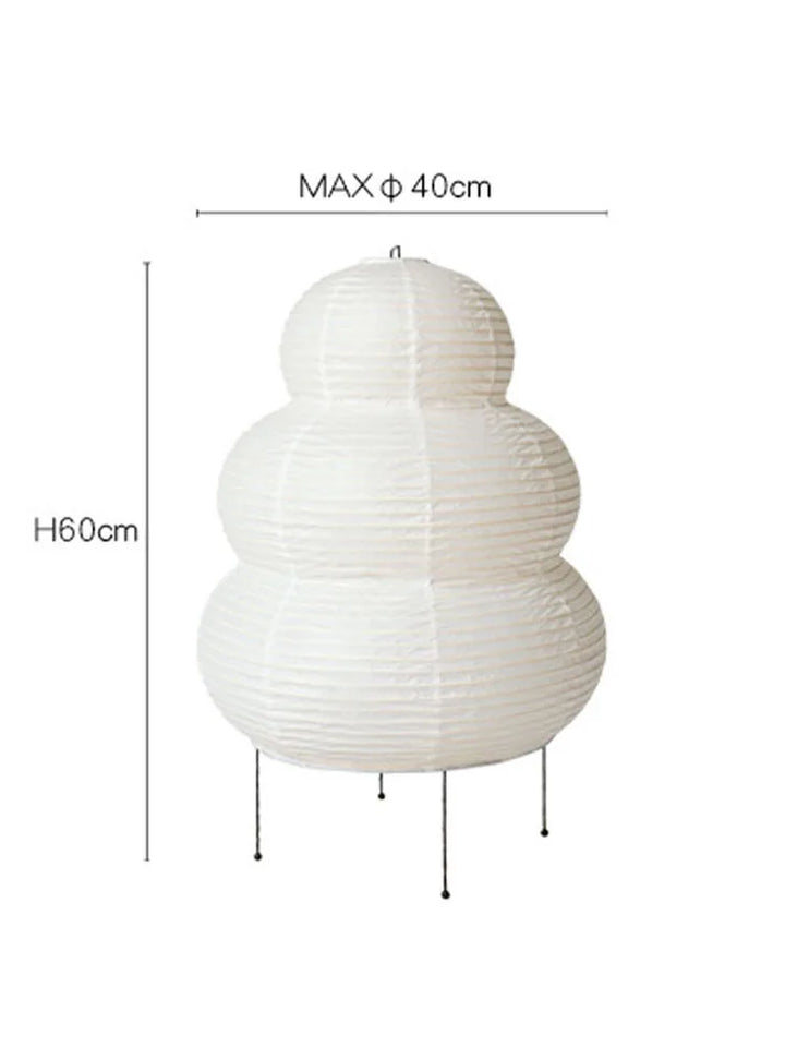 LED Rice Paper Lamp Tricolour Dimming Japanese Style