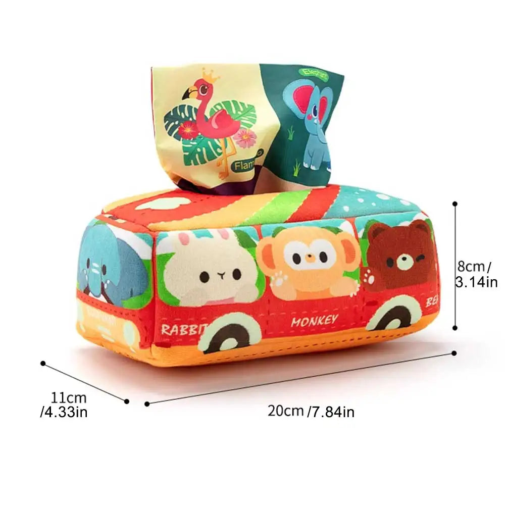 Montessori Cloth Tissue Box Toy Newborn Sensory Toys