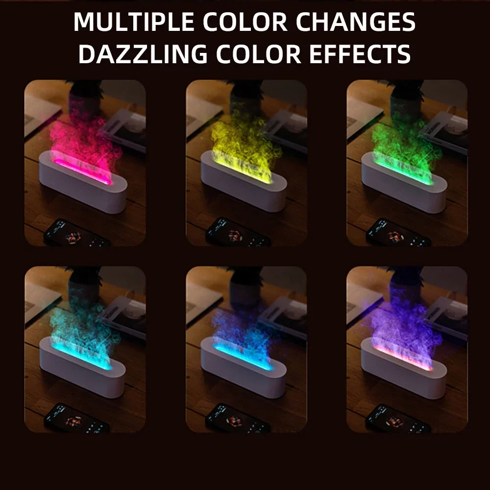 Essential Oil Aroma Diffuser Flame Humidifier with RGB Light