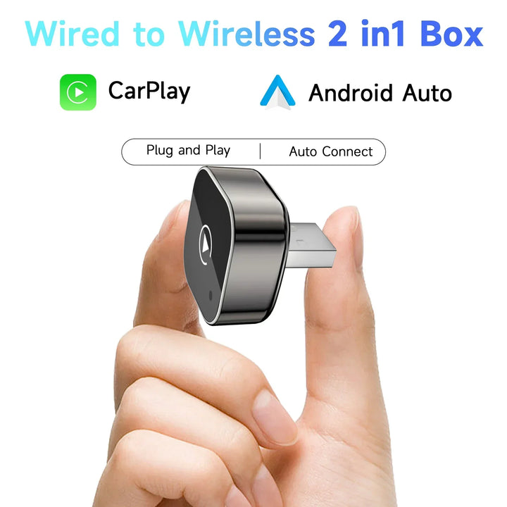 Wireless CarPlay Adapter 2-In-1 For Android Auto, AI Smart Box, Fall 2025 Car Tech Gift