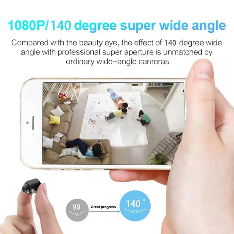 Mini 1080P WiFi HD Security Camera with Night Vision &amp; Motion Detection (Wired Power)