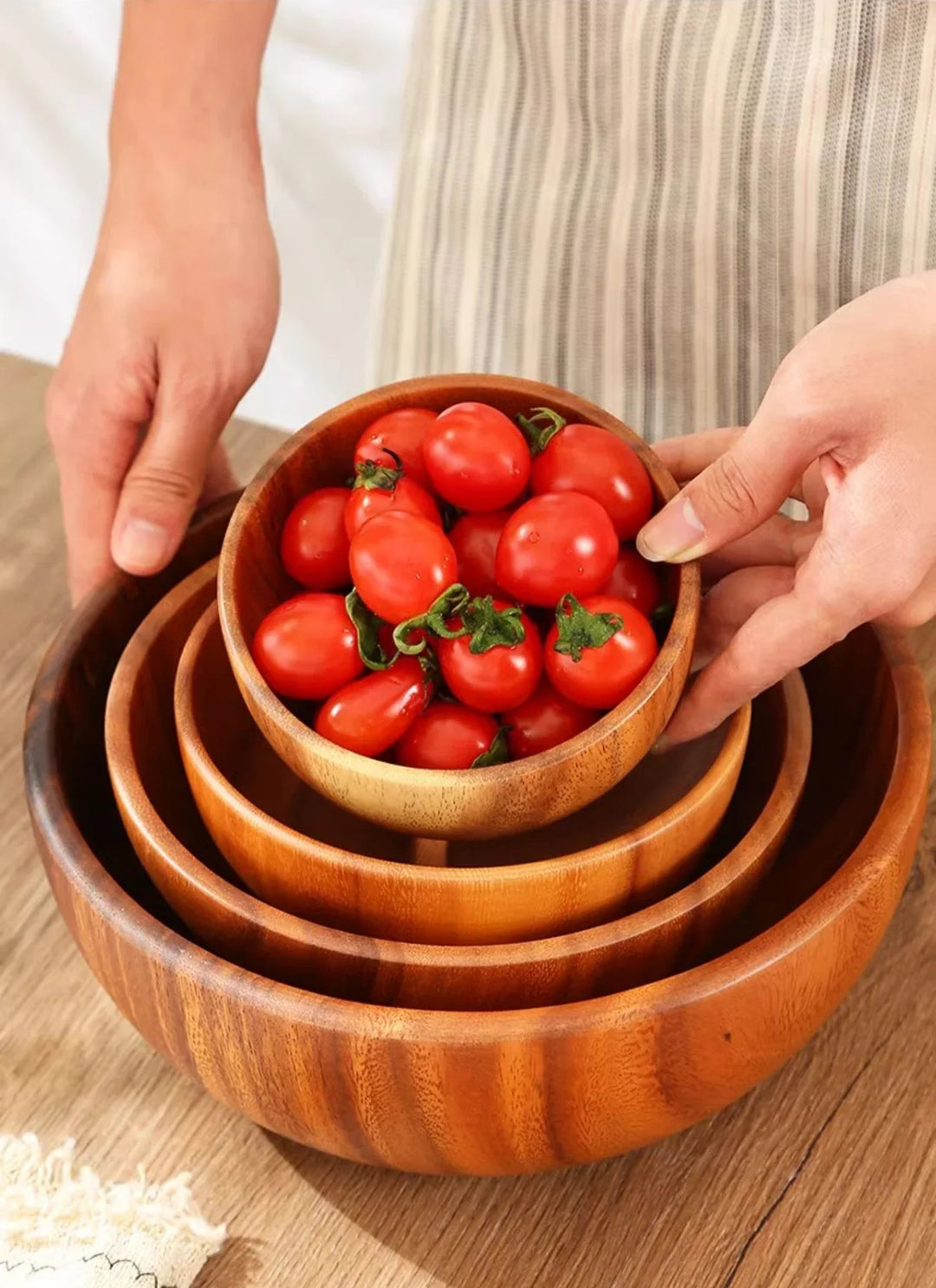 Acacia Wooden Bowl Japanese Style Salad Bowl Ramadan