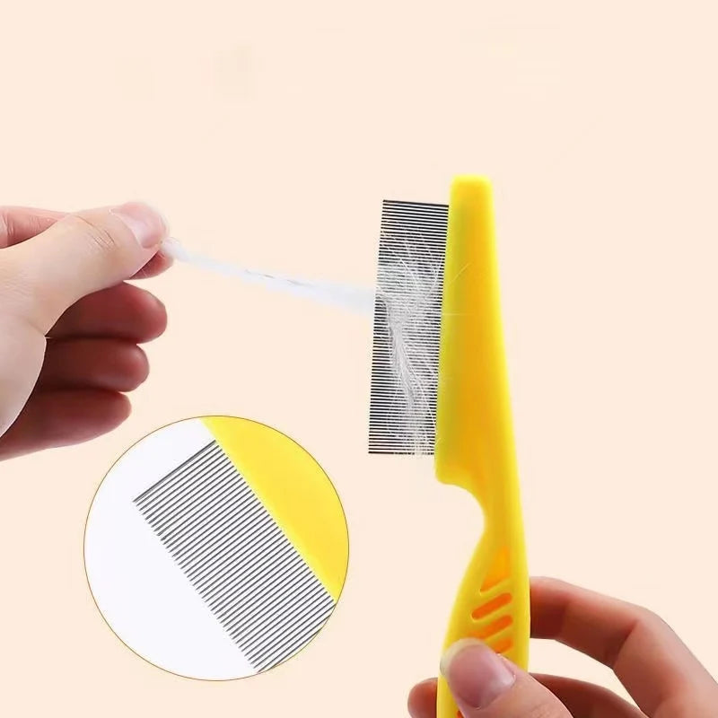 Stainless Steel Pet Grooming Comb - Flea &amp; Shedding Brush for Cats &amp; Dogs, Massage Tool