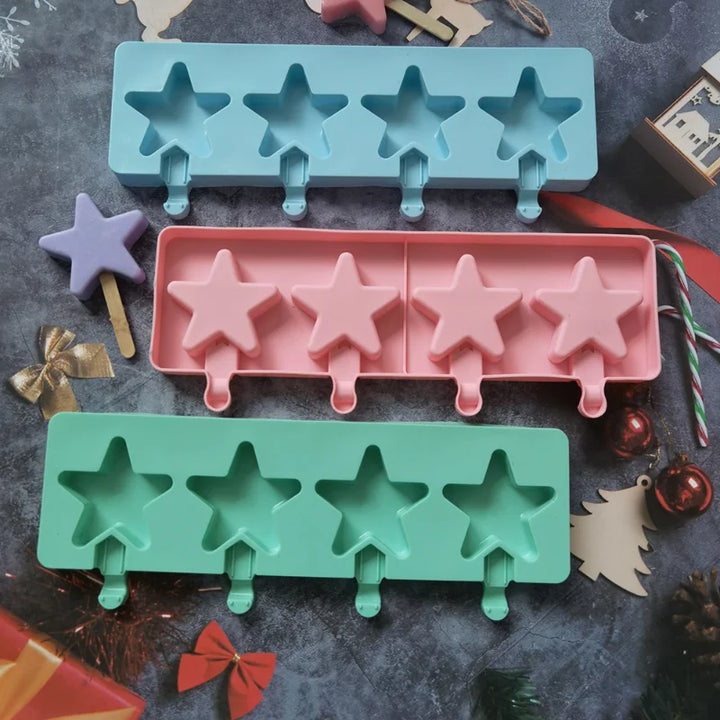 Star-Shaped Silicone Ice Cream Mold, Multi-Use Baking Tool for Ice Cream, Chocolate, Jelly, and Cake Pops