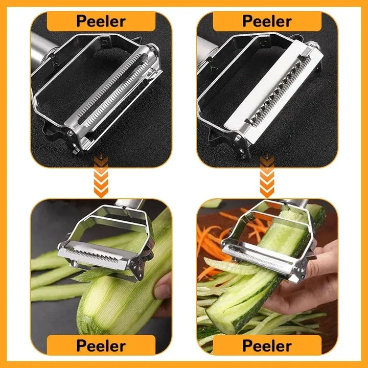 Multifunctional Stainless Steel Kitchen Peeler - Durable Vegetable and Fruit Slicer for Easy Household Use