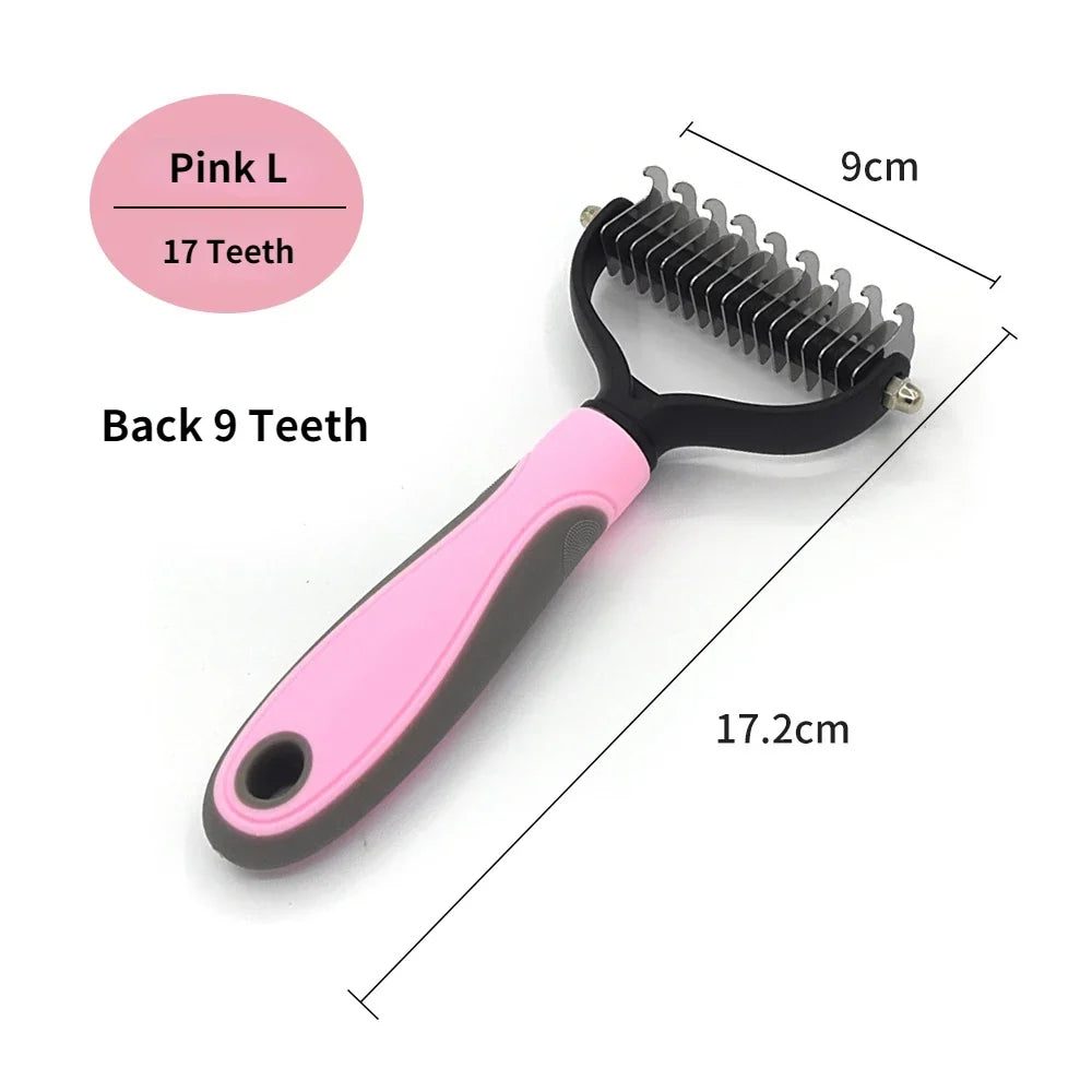Pet Grooming Care Deshedding Brush for Dogs &amp; Cats - Fur Remover &amp; Knot Cutter Comb