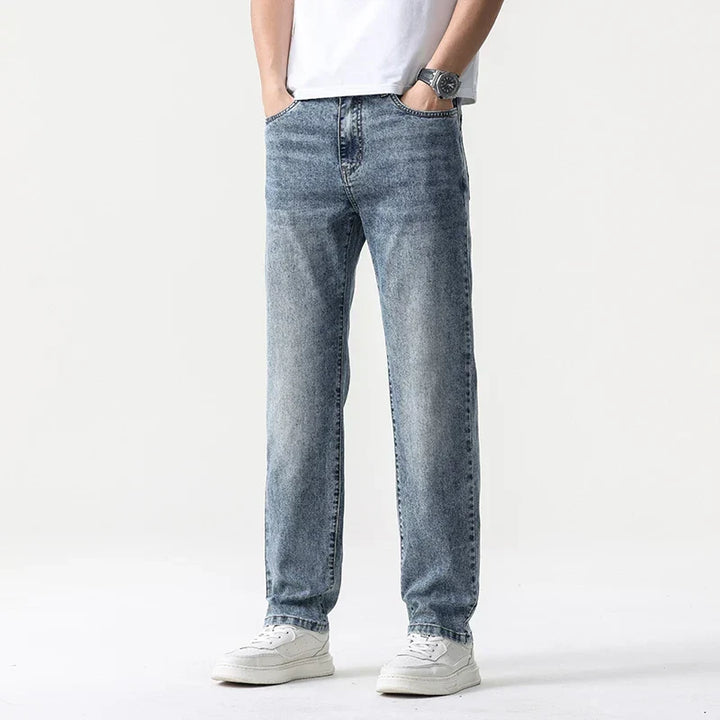 Oversized Men’s Wide Leg Jeans - Straight Lyocell, Casual