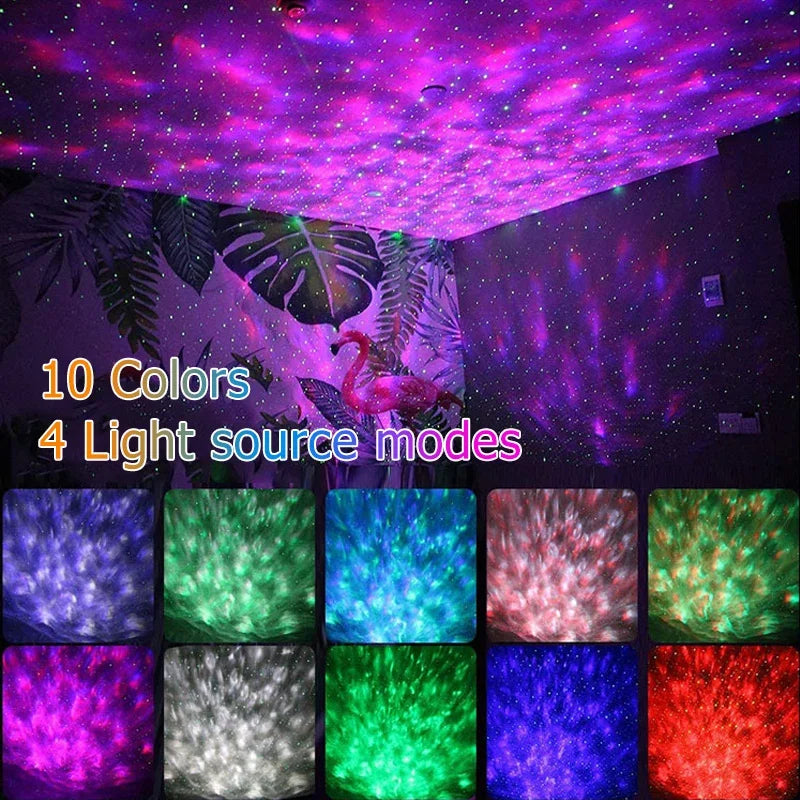 colourful Starry Galaxy Projector Night Light Child Bluetooth Music Lamp Gift