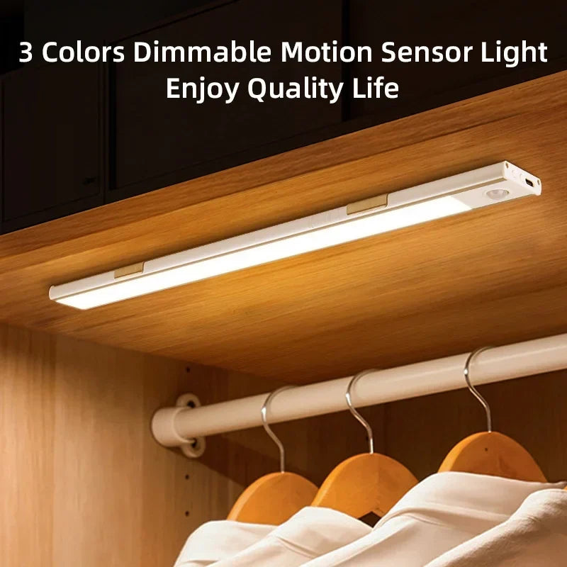 Wireless LED Motion Sensor Cabinet Light – Dimmable Type-C Rechargeable Night Lamp for Closet Kitchen 2026