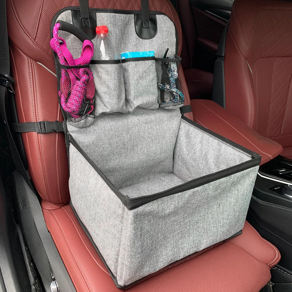 Dog Car Seat - Puppy Booster Seat for Front Seat, Storage Pockets for Small to Medium Dogs