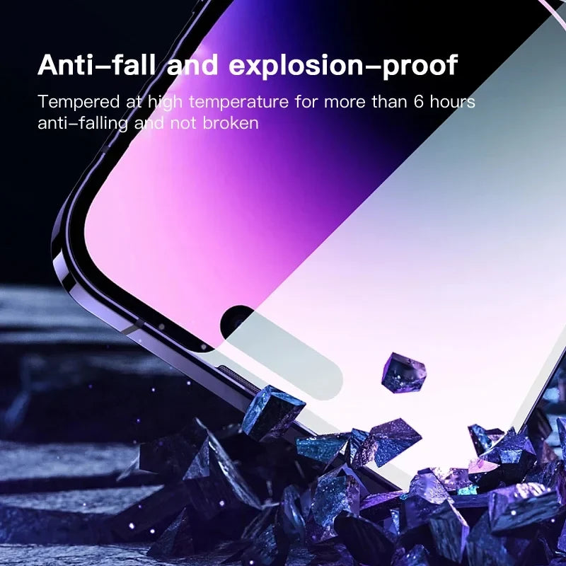 Privacy Tempered Glass Screen Protector for iPhone 16 15 14 13 12 - Anti-Spy Auto-Dust Removal Shield