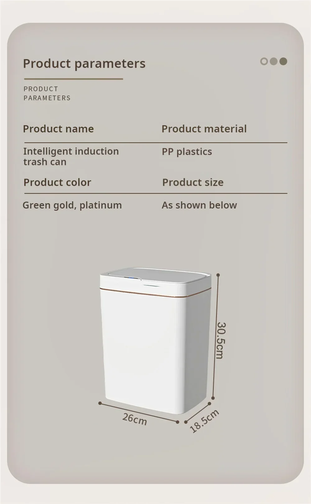 Touchless Smart Sensor Trash Can 15L Waterproof Automatic
